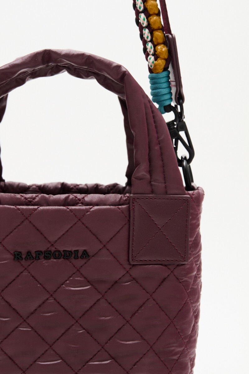 Cartera Tote Mini Matelasse Bordo