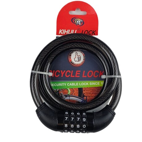 Linga Candado para Bici Moto con Combinación Reforzado Negro