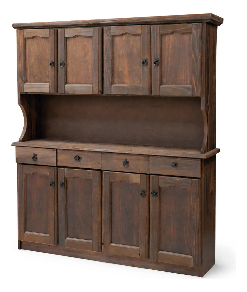 Alacena Kit De Cocina 8 Puertas Madera Maciza Caoba 