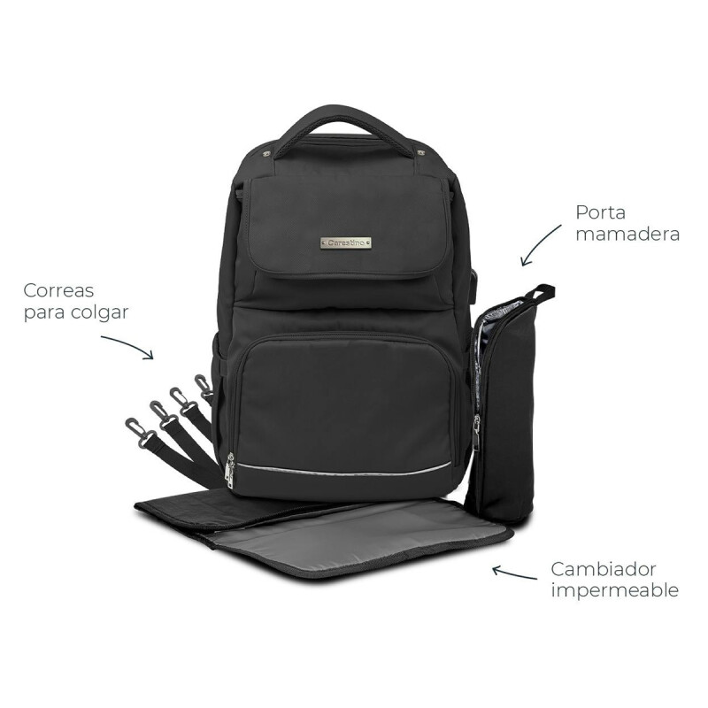 Mochila Maternal Carestino Berna + Cambiador + Estuche Térmico Beige