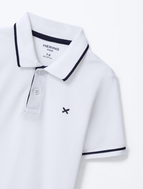 POLO DE NIÑO CON LOGO BORDADO BLANCO