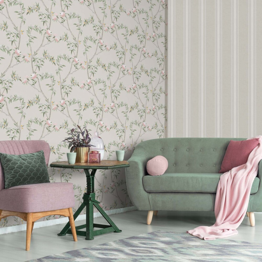 PAPEL PINTADO HANA STRIPE PAPEL NATURAL-BEIGE 10*0,53MTS