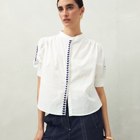 CAMISA AZTECA Blanco