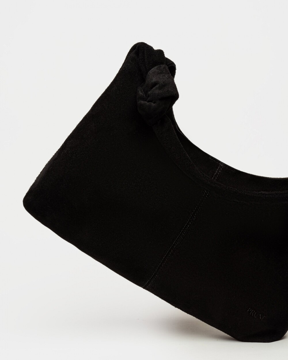 Cartera al hombro Juana en Cuero Gamuza Negro