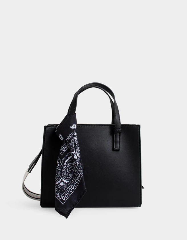 City Boho Cartera City Con Pañuelo - Negro