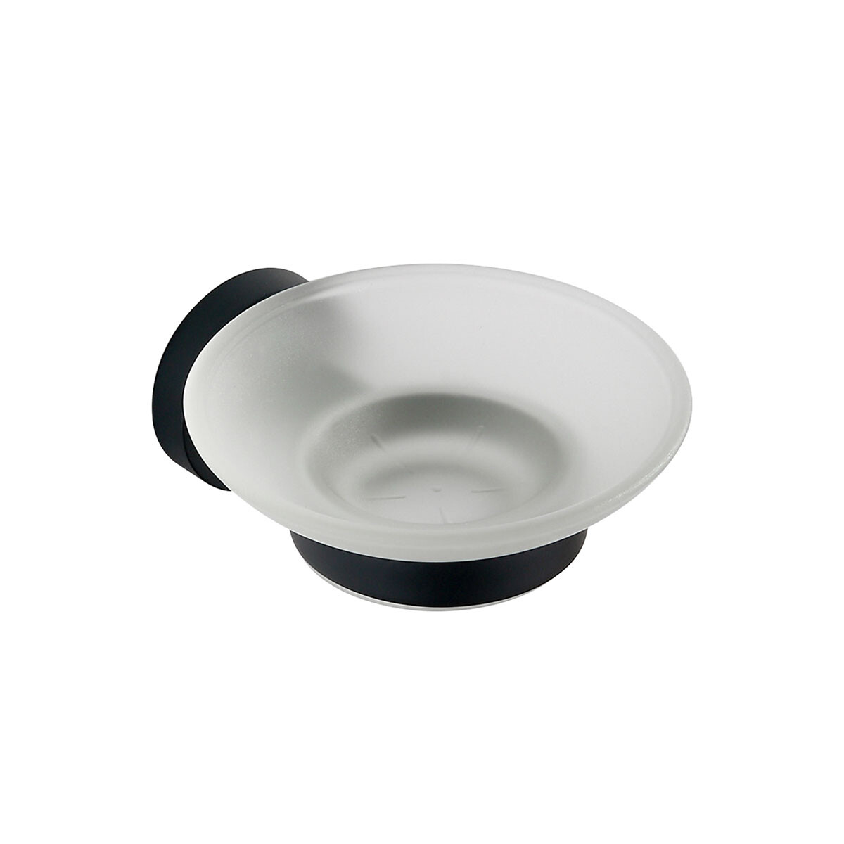 Jabonera Con Plato De Vidrio Metal Negro Mate Brillo 