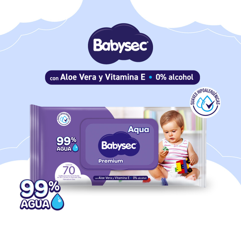 Toallitas Húmedas Babysec Premium 99% Agua 70 Uds. Toallitas Húmedas Babysec Premium 99% Agua 70 Uds.