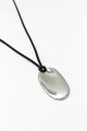 Collar doble con cuentas y dije acero plateado