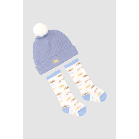 Set gorro y medias blue Celeste