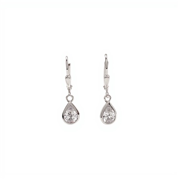 Caravanas colgante Lágrima-Plata 925-Piedra Zirconia-CA3138 conpiedra