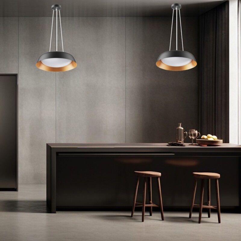 LUMINARIA COLGANTE DECORATIVA DIMERIZABLE HARLEY CCT 25W Luminaria Colgante Dimerizable Harley Negra Cooper