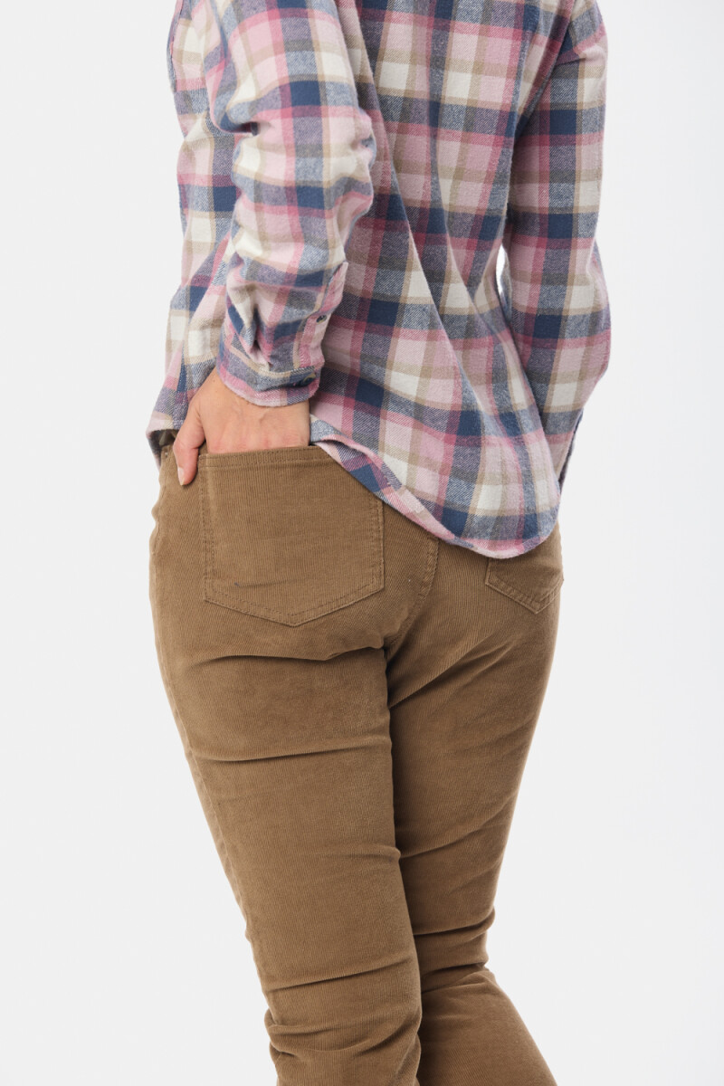 PANTALON DE PANA CON SPANDEX - Beige 