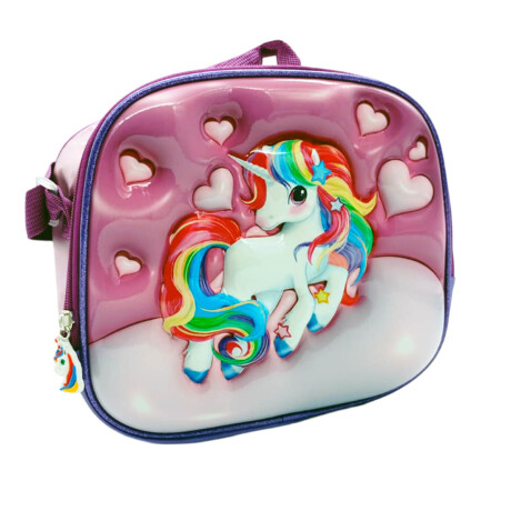 Mochila Escolar 3en1 Lunchera + Cartuchera Infantil Unicornio