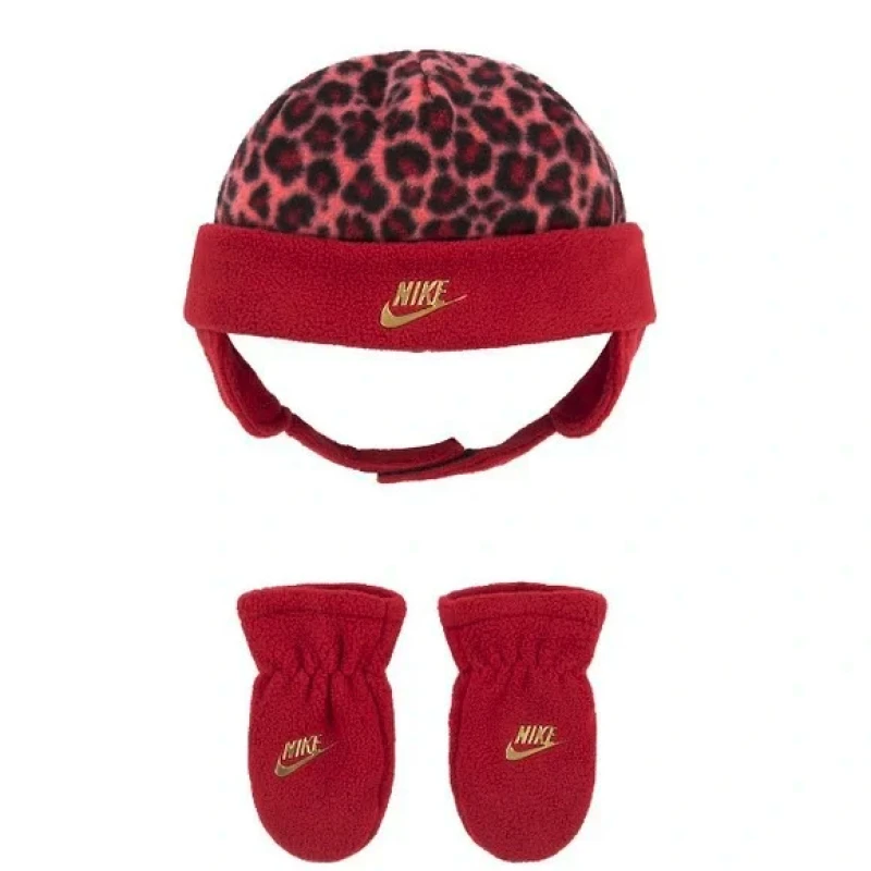 Set Nike Leopard Baby Trapper Unisex Rojo
