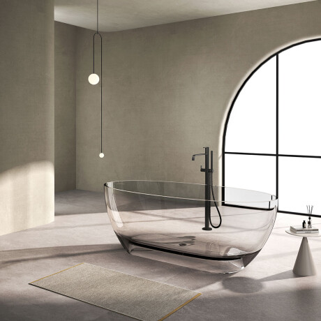 BAÑERA SIMPLE AUTOPORTANTE GRIS HUMO PIEDRA ARTIFICIAL GAMAS DE GRIS