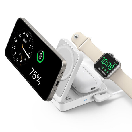 Cargador Inalámbrico Anker MagGo 3 en 1 Plegable White Cargador Inalámbrico Anker MagGo 3 en 1 Plegable White