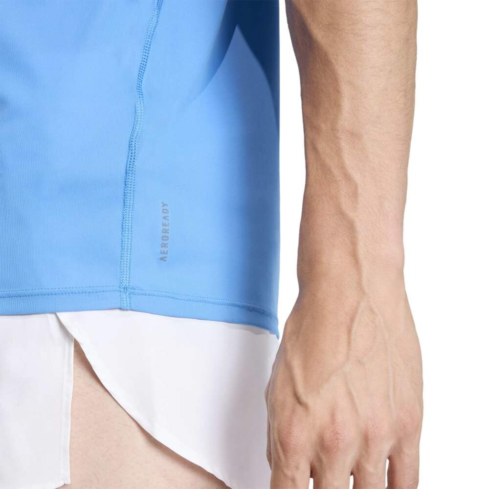 Polos Running Adizero E Tee Hombre Blue