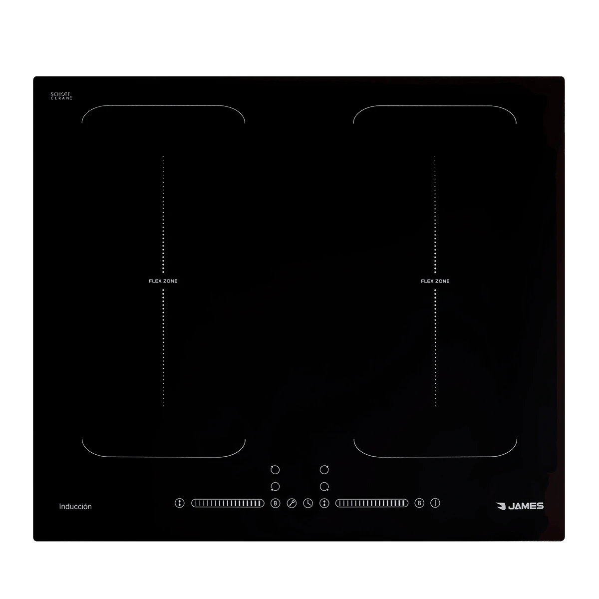 Anafe James de 4 Hornallas Negro Táctil Modelo 4P G3 Flex - NEGRO 