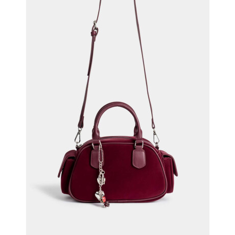 Cartera Bowling Con Charm Rojo Burdeaux