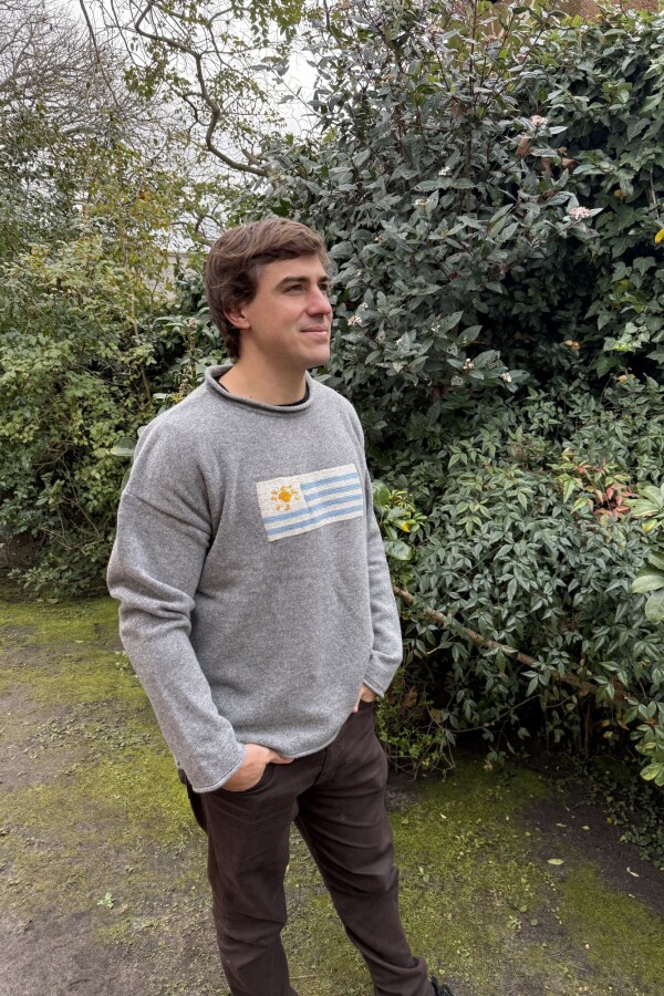 Flag Wool Sweater Men Gris