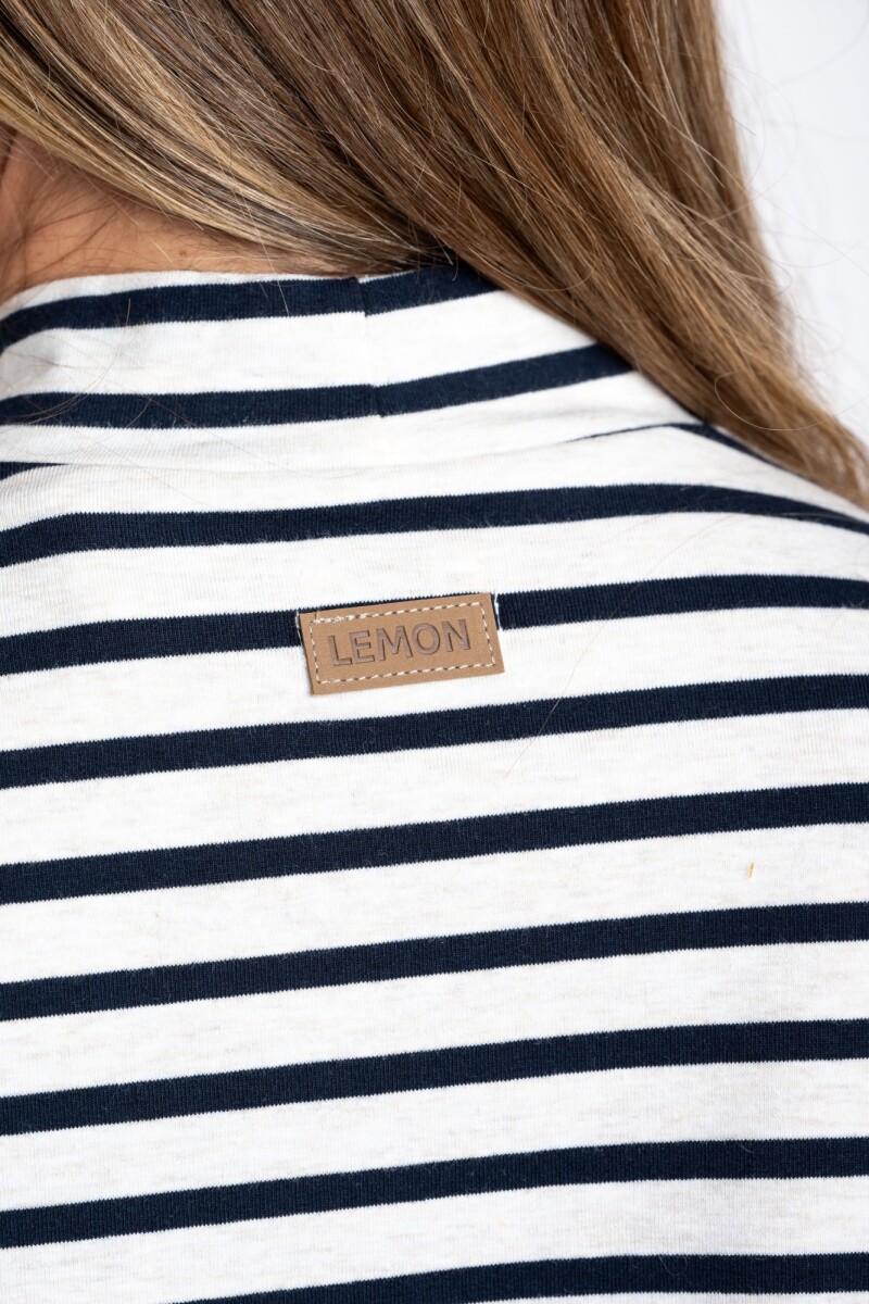 Polera Alogodón Elastano Rayada Nacar