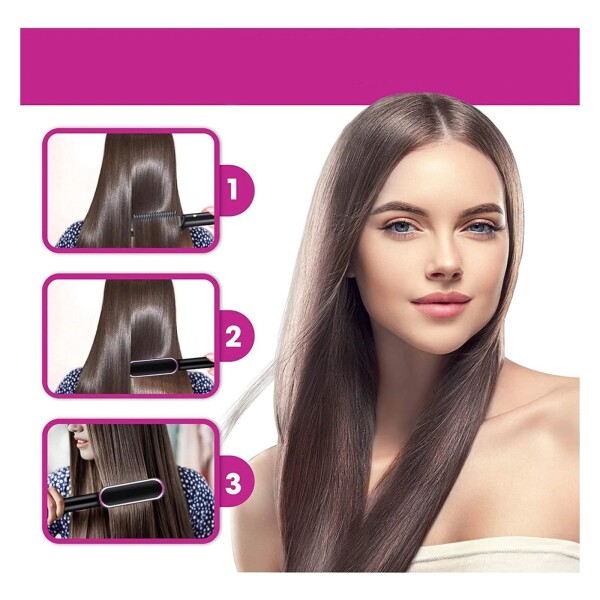 Cepillo Alisador Pelo Antiquemadura 5 Niveles Goldtech Color Variante Negro