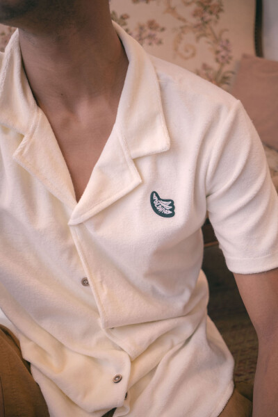 TOWEL CAMP-COLLAR SHIRT Crema