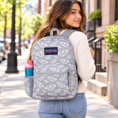 Mochila Escolar Jansport Cross Town Original Unisex Urbana Flutter By Grey