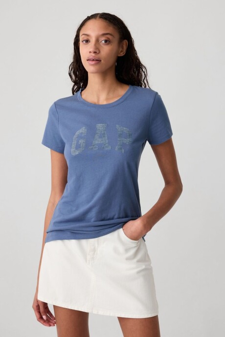 Remera Logo Gap Manga Corta Mujer Bainbridge Blue