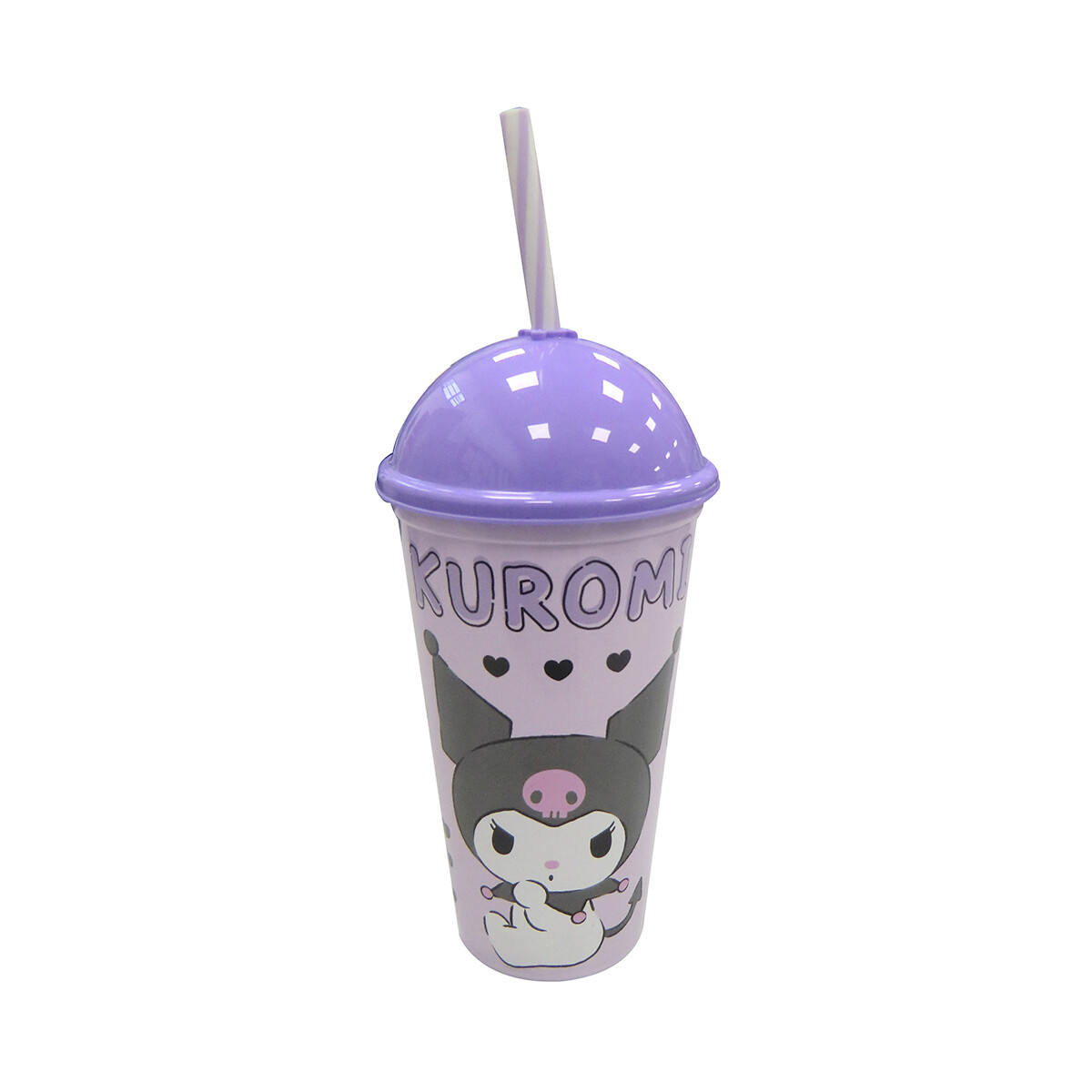 Vaso Plástico Milk Shake con Pajita Kuromi 500 ml 