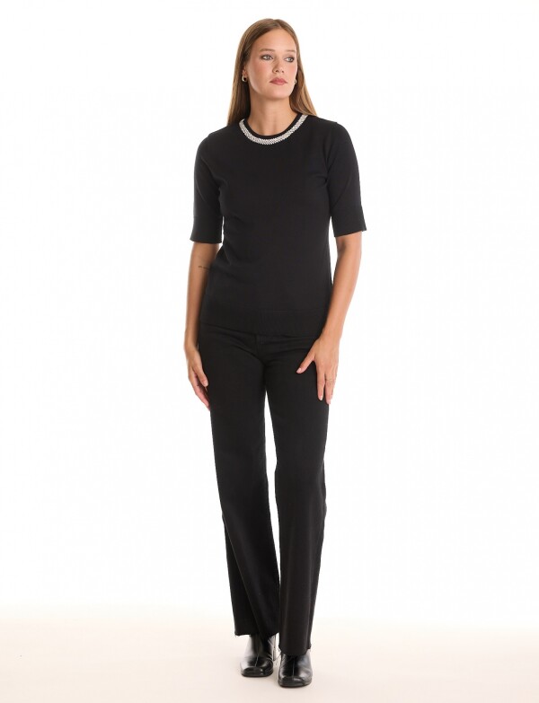 Buzo Mga Codo Det Strass NEGRO