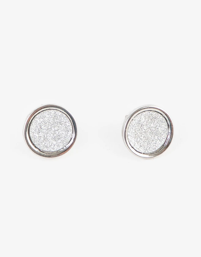 Aros Pasantes Con glitter Aros Con Glitter - Plateado
