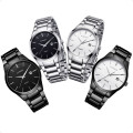 Reloj Curren Hombre De Cuarzo Con Correa De Acero Negro Y Fondo Blanco