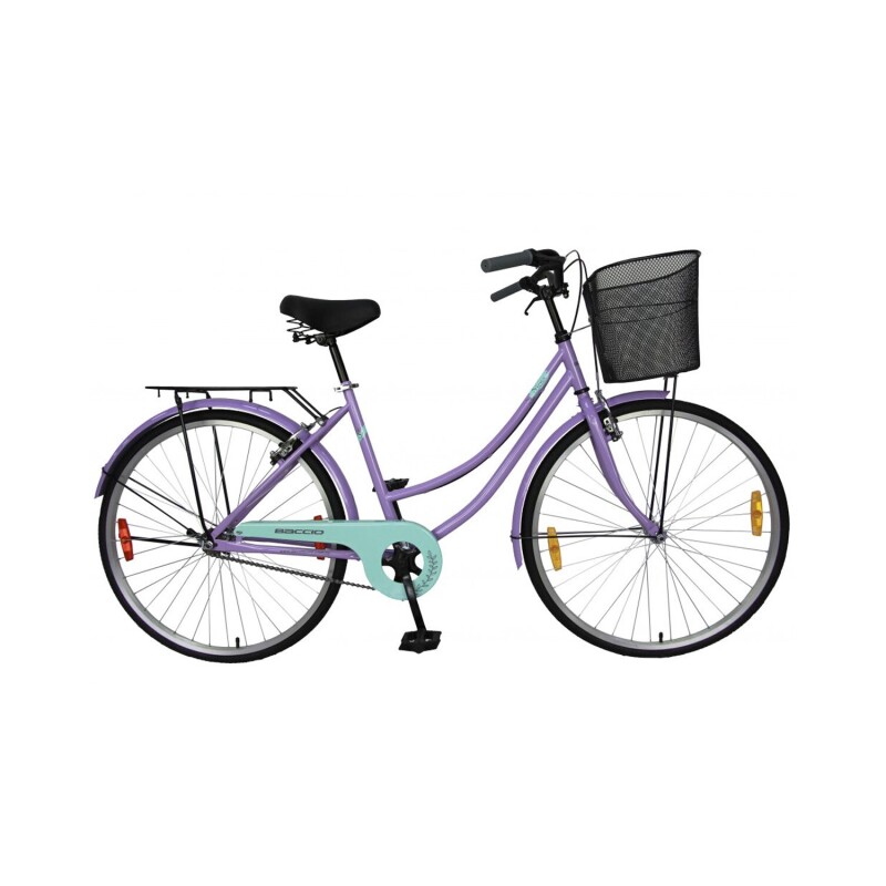 Bicicleta de paseo Baccio Siena Vintage rodado 26 con canasto y parrilla Violeta