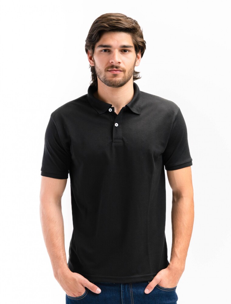Polo Lisa Piqué Negro