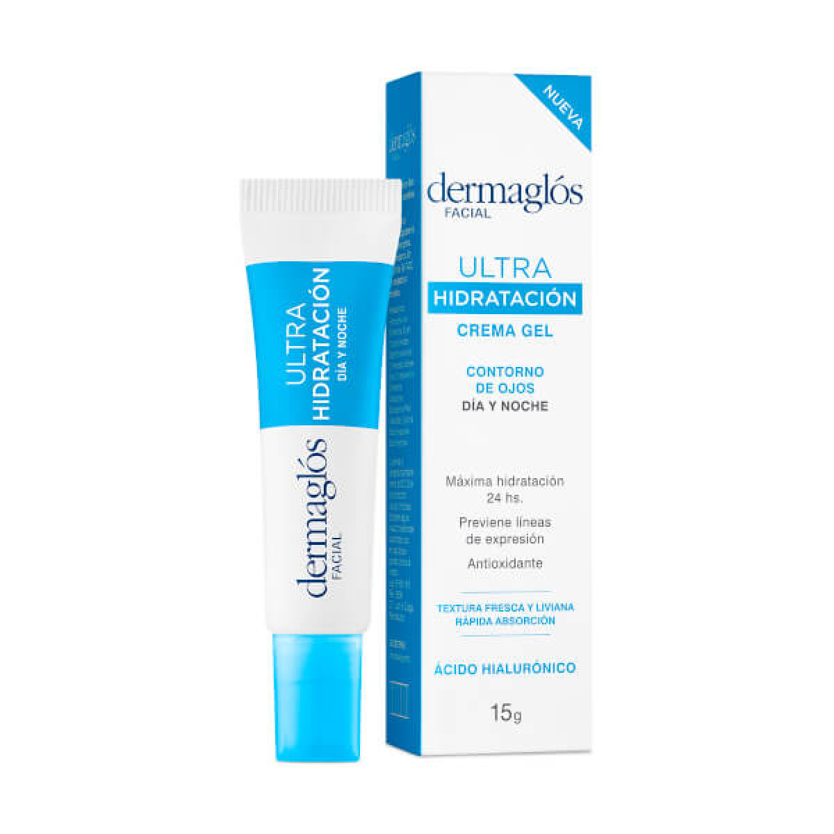 Dermaglós Facial Contorno de Ojos Ultra Hidratación Día y Noche Crema Gel 15 gr | Hidratación y Suavidad Contorno Ocular