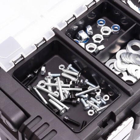 CAJA DE HERRAMIENTAS DE PLÁSTICO RESISTENTE MANGO ALUMINIO DE 45 CM N/a