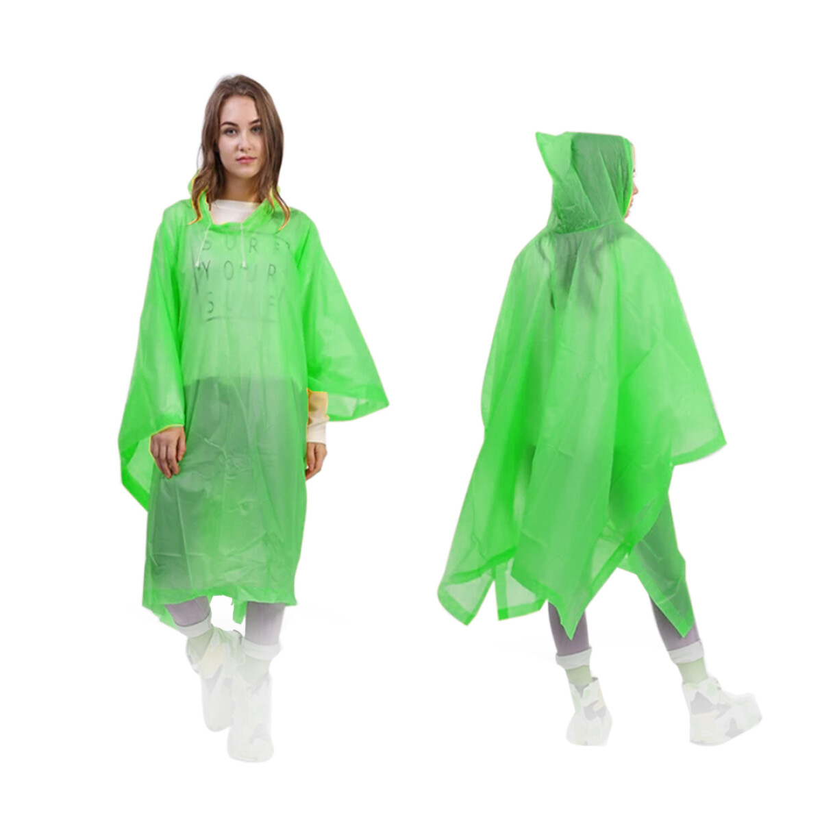 Capa para Lluvia Poncho Impermeable Unisex - VERDE 