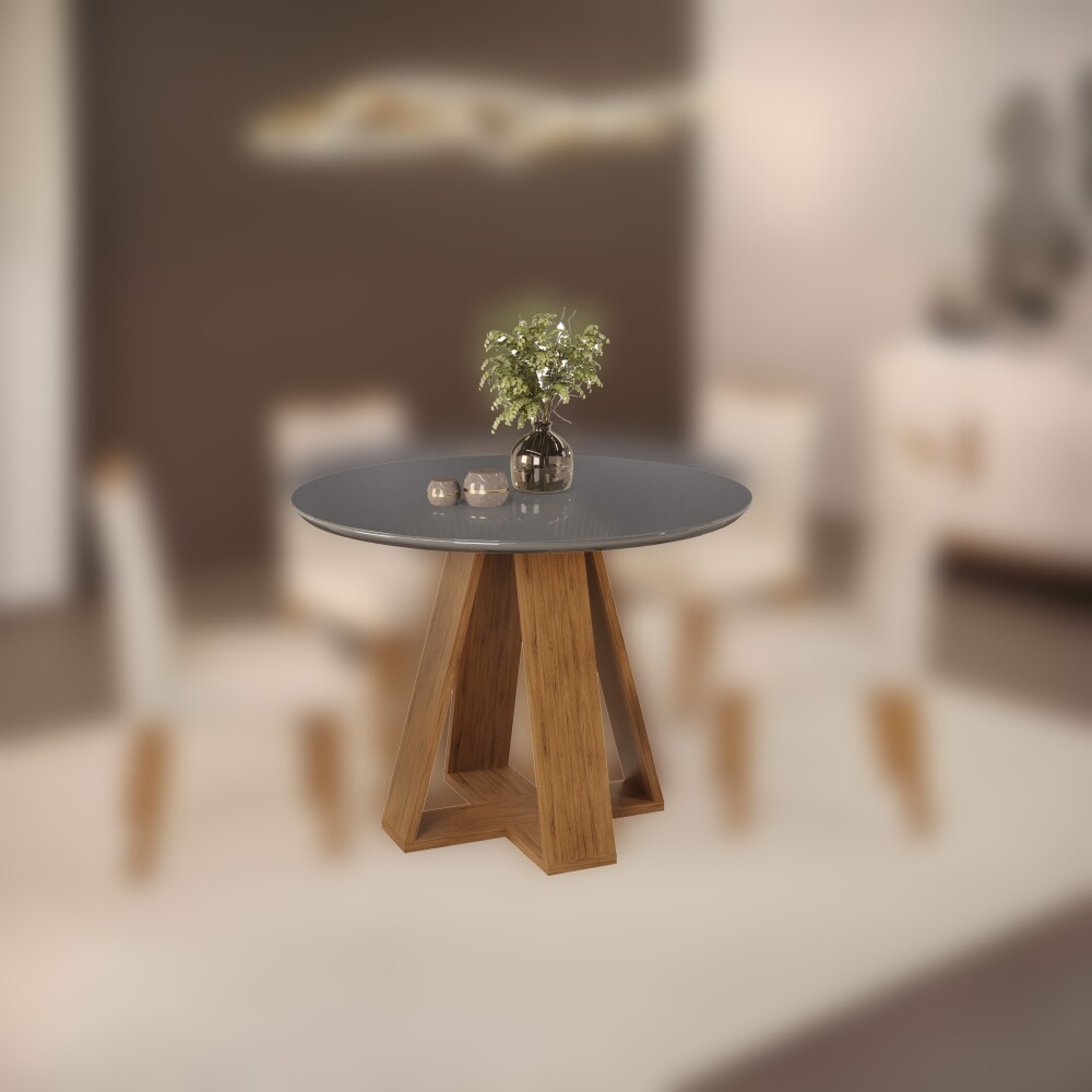 Mesa de Comedor Redonda - Linea Celeste Milán Gris