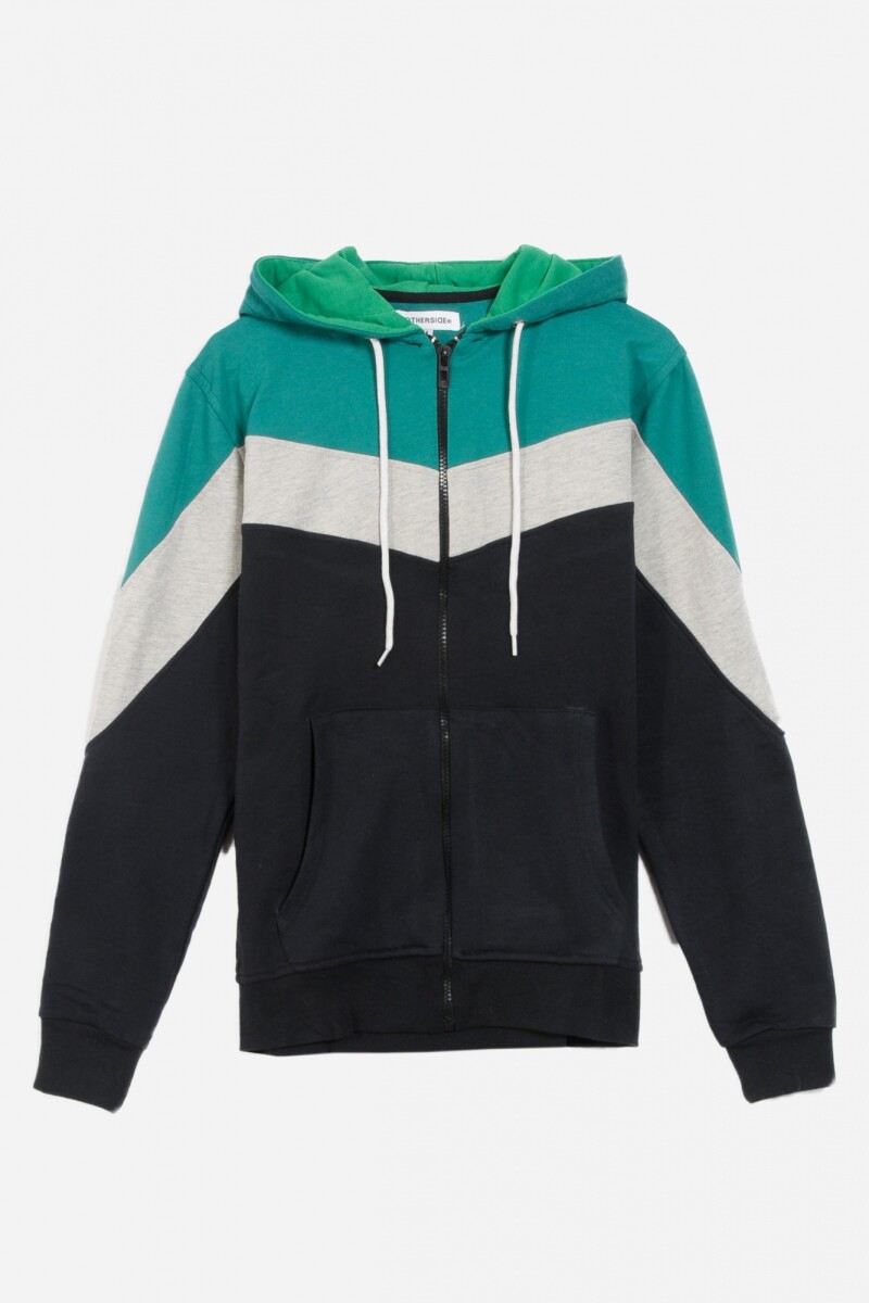 Sweatshirt con cierre frontal VERDE