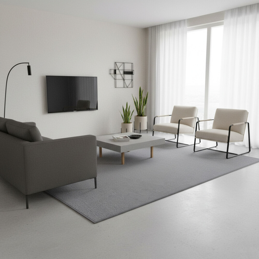 Alfombra Moderna Lisa Viena | 1.00x1,50M Gris