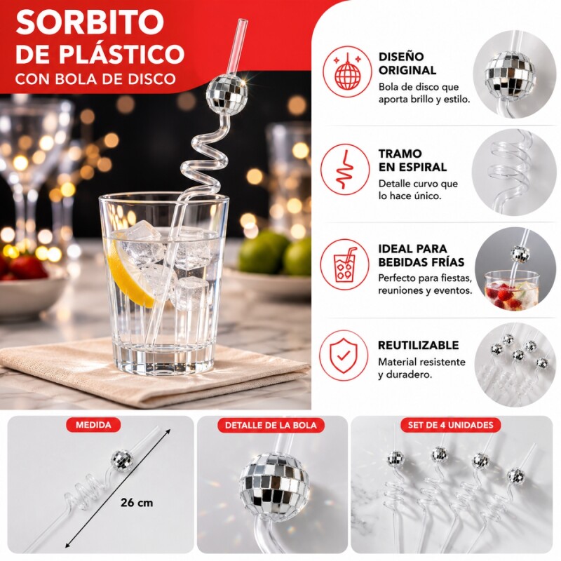 Set X4 sorbito bola de disco TRANSPARENTE
