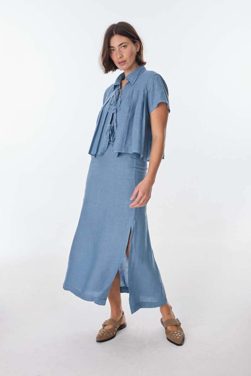 Maxi Falda Rueda Azul