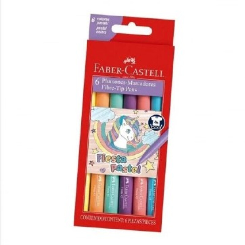 Faber Castell Marcador Fino X 6 Pastel Unica