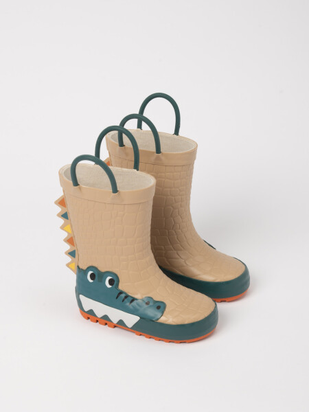 Bota lluvia cocodrilo beige Beige