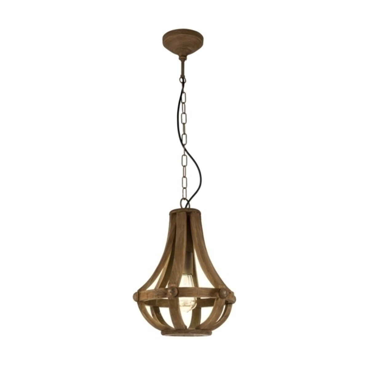 Colgante rústico en madera oscura 1X27 Ø31 KINROSS - EG1026 
