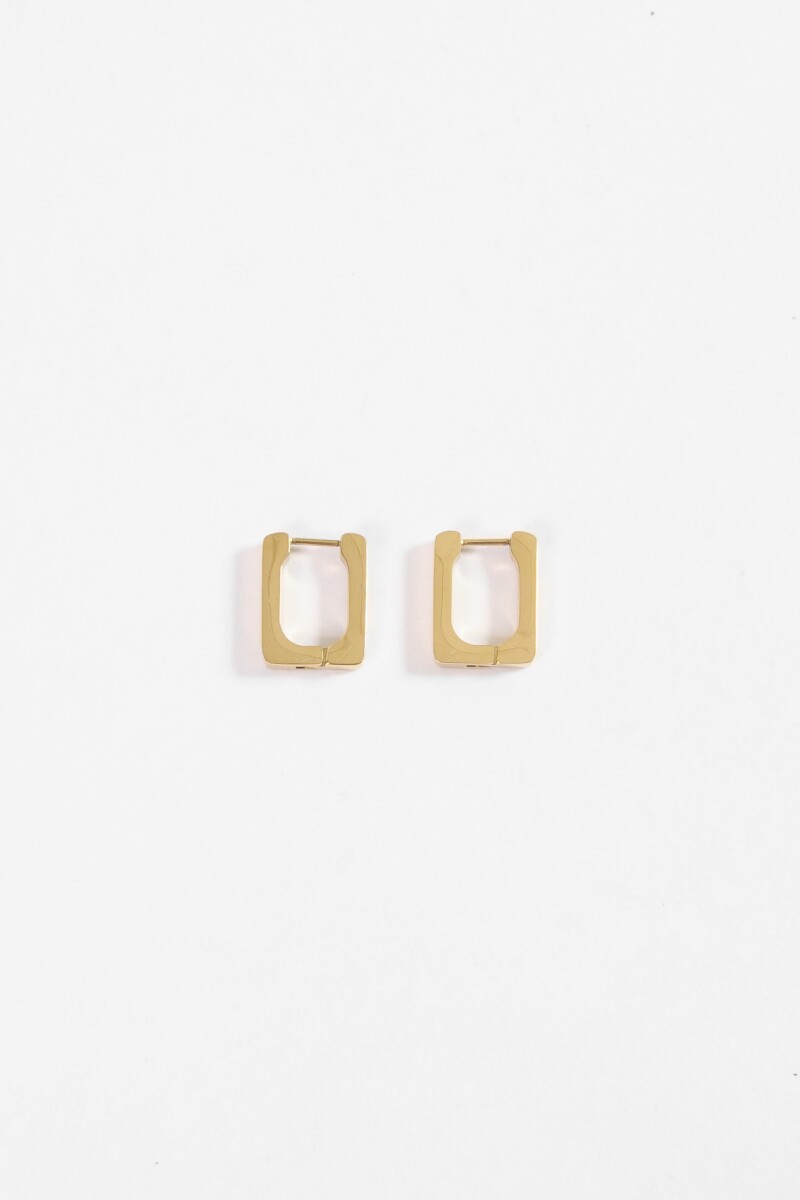 Aros acero cuadrado dorado
