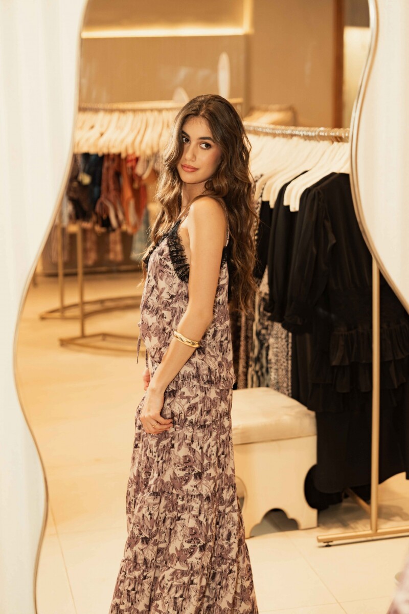 FALDA AURELIA FLORAL NOIR & SAND FALDA AURELIA FLORAL NOIR & SAND