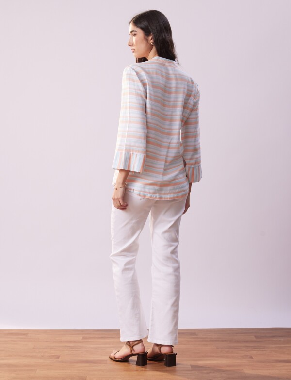 Blusa Lurex Lineas MULTI/BLANCO