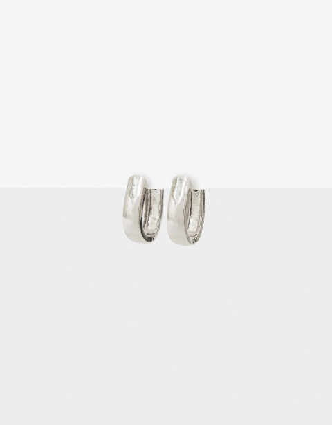 Aros Argollas Metal Argollas De Metal Bold - Plateado Rodio